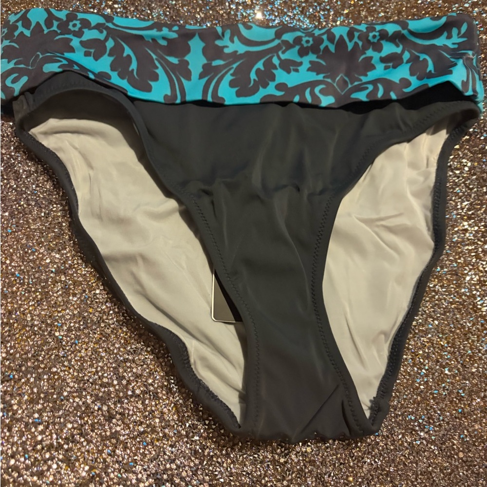 Fantasie Black and Blue Bikini Bottom